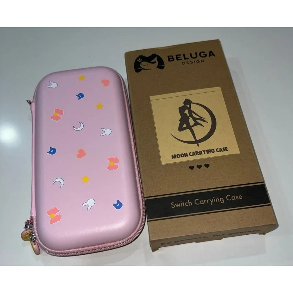 BelugaDesign Moon Switch Carrying Case in pastel pink